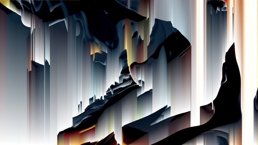 Dynamic animation in holographic colour with pixel sorting effect, abstract futuristic animated wallpaper.