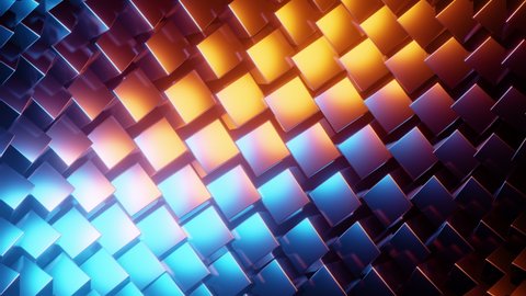 Animation Random Rotating Metal Cubes Infinitely Stock Footage Video ...