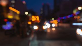 Blurred traffic video clip at night