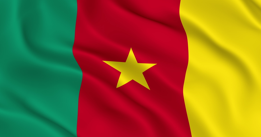 Cameroon Flag Smooth Wavy Animation. The National flag of the Republic of Cameroon waving in the wind. Loop animation, Realistic 3D render, 60fps. Beautifuly slows down 2 times if interpret as 30 fps Royalty-Free Stock Footage #1089112013