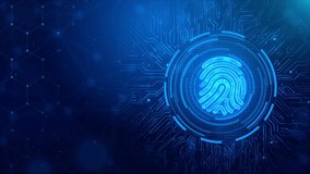 HUD Integrated binary Fingerprint, printed circuit, binary codes Loop Background. microchip. Digital identification. Integrated binary codes. password control technology future cyber Future security, - Powered by Shutterstock - Get 15% off with code: PIKWIZARD15