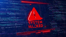 Warning of a system hacked. Virus, cyber attack, malware concept. 4K 3d. cyber safety internet security. Background. privacy cyber space. Computer Hacked, System Error, Virus, Cyber attack, Malware - Powered by Shutterstock - Get 15% off with code: PIKWIZARD15