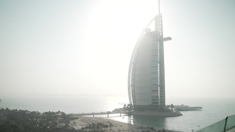 view of luxury seven-star hotel in Dubai Burj al Arab, UAE 2021.05.06