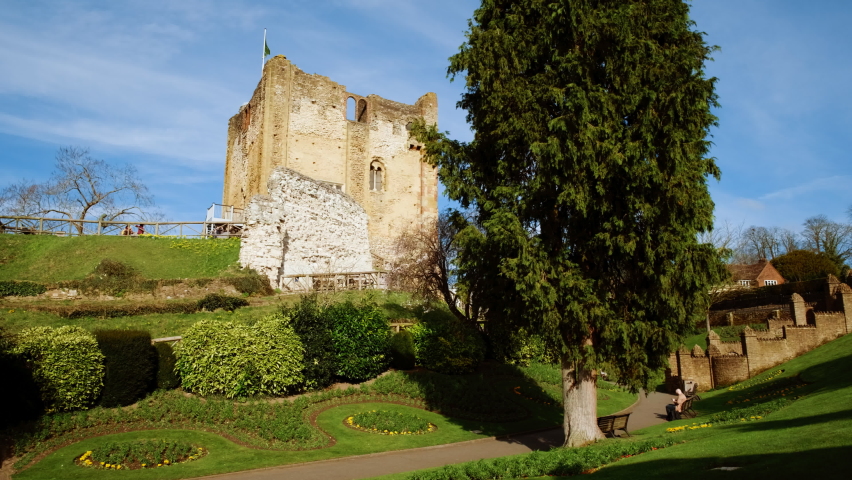 Guildford Castle in Surrey, England, UK,  thought to have been built by William the Conqueror shortly after the 1066 invasion of England
