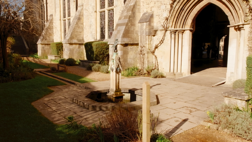 The Great Hall of Winchester Castle in Hampshire, England, UK, built-in 1067 and the seat of Government of the Norman Kings
