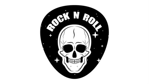 Rock and roll world day icon, art video illustration.