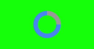 Blue, red, yellow and green Circle Loading loop out animation with green background. Loading icon animation. 4K resolution video.