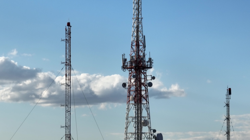 Aerial view of radio tower