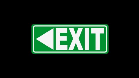 left direction exit sign on black background