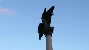Turin. Italy. 11-04-2021. Rix statue of Superga. Panning 4K