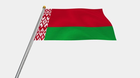 A loop video of the Belarus flag swaying in the wind from below.