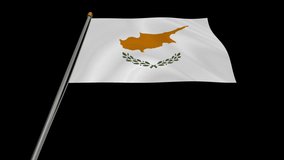 A loop video of the Cyprus flag swaying in the wind from below.