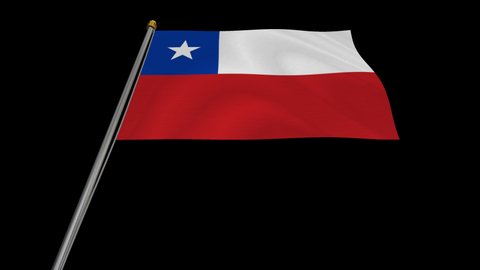 A loop video of the Chile flag swaying in the wind from below.