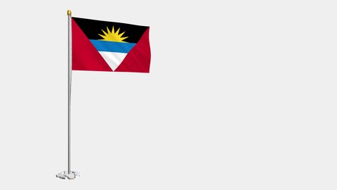 A loop video of the entire Antigua and Barbuda flag swaying in the wind.