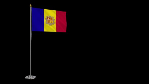 A loop video of the entire Andorra flag swaying in the wind.