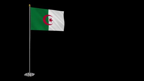 A loop video of the entire Algeria flag swaying in the wind.