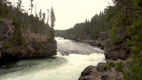 The Yellowstone river above the brink of the lower falls, Yellowstone National Park, Wyoming
