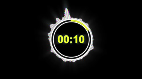 1 minute countdown. Timer. Countdown 60 seconds. one minute neon countdown. LCD pixels Texture of LED Display. 1 minute electric neon timer. 1 minute hue countdown