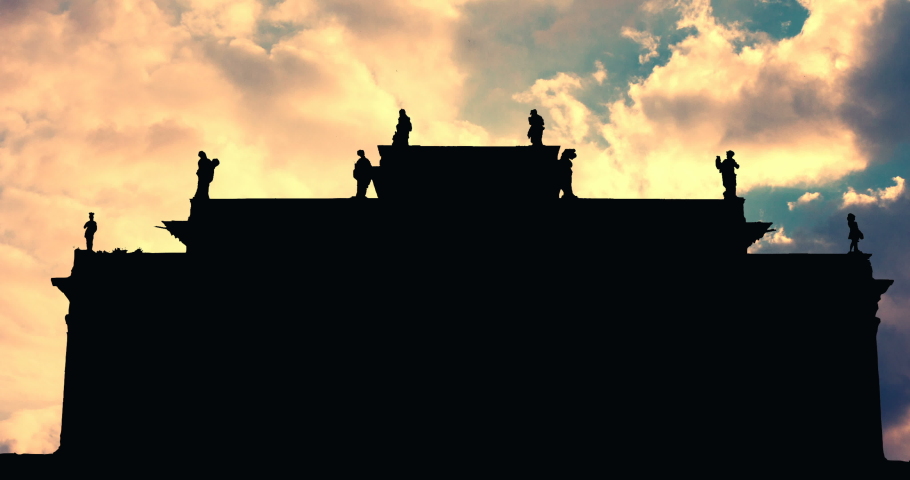 Lazienki Palace Poland Warsaw clouds with sun raylights