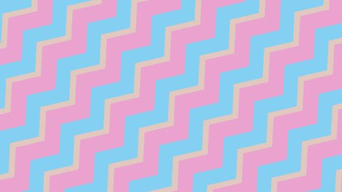 Zigzag pink and light blue lines move diagonally. 4K Abstract background.