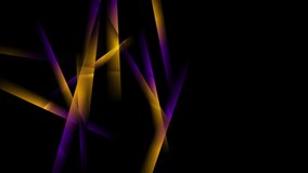 Bright orange violet abstract glossy stripes on black background motion design. Seamless looping. Video animation Ultra HD 4K 3840x2160