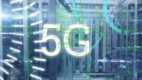 Animation of interference, data processing and 5g text over server room. global technology, data processing and digital interface concept digitally generated video. - Powered by Shutterstock - Get 15% off with code: PIKWIZARD15