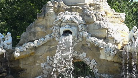 VIENNA, AUSTRIA - SUMMER, 2017: Stella, column, fountain In The Schonbrunn Palace Garden. Vienna. Austria.