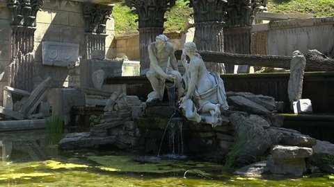 VIENNA, AUSTRIA - SUMMER, 2017: The Roman Ruins In The Schonbrunn Palace Garden. Vienna. Austria.