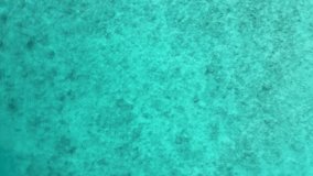 Blue sea water background with small waves. Beautiful turquoise transparent ocean. Beach vacation. Shallow atoll island coral reef in Maldives. Drone aerial top down video footage. 4k 60 fps.
