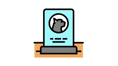 cat dead pet monument color icon animation