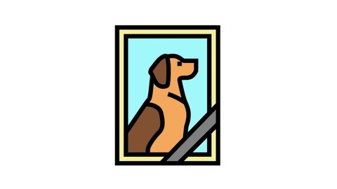 dead dog pet photo color icon animation