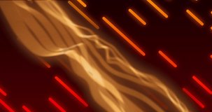 Animation of orange waves and lines over brown background. shadow, pattern and colour concept digitally generated video.
