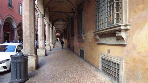Bologna, Italy, 03-09-22, The porticoes of Bologna -UNESCO World Heritage