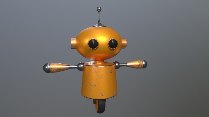 robot 3d metal technology cartoon