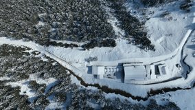 Winter Season in the Uzungol Lake Drone Video, March 2022, Trabzon Turkey