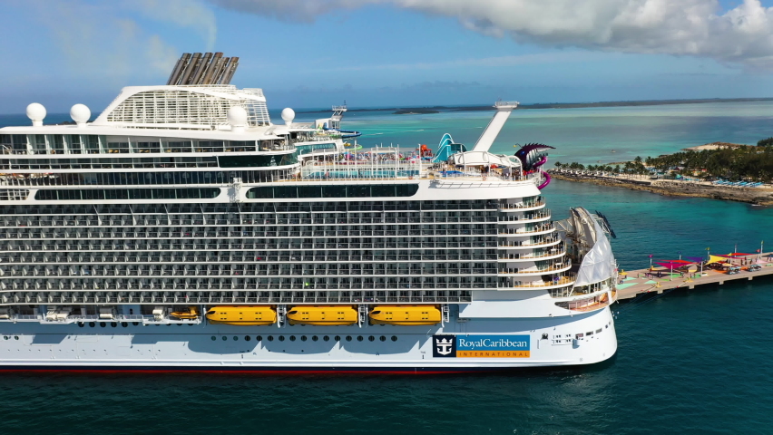 San Miguel de Cozumel , Cozumel , Mexico - 03 29 2022: Wonder Of The Seas Royal Caribbean Cruise Ship