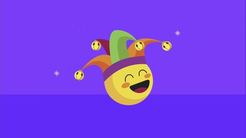 april fools day animation with joker emojis , 4k video animated