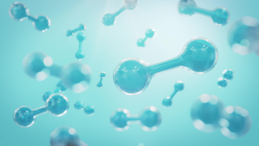 Animation Hydrogen Molecule, New Green Energy Water Fuel Cell Future Hydrogen, 3D rendering. | Shutterstock HD Video #1089217771
