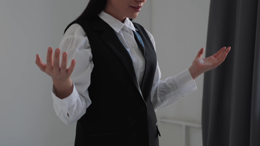 Young brunette girl or woman pray to god. Faith and hope concept