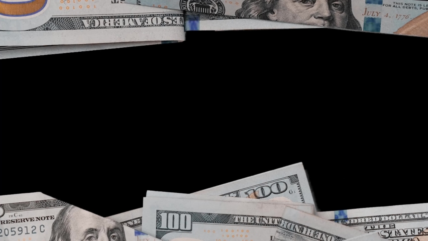 Dollar Cash Stop Motion. Background Bill Sign USA Fiat Money. Hundred Dollar Closeup. Stop Motion Texture of 100 USD Bills. Concept Finance Business Investment Success Royalty-Free Stock Footage #1089220275