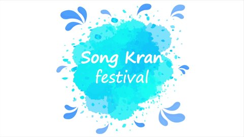 Songkran festival thailand water, art video illustration.