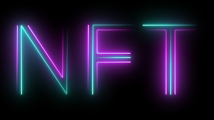A nonfungible NFT neon letter with moving colored lines in a seamless loop on a transparent alpha channel background. Royalty-Free Stock Footage #1089241839