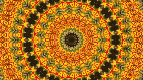 Orange Kaleidoscope pattern mandala circle lower line neon mirror redering geometry background effect abstract texture multi color spiral, circle