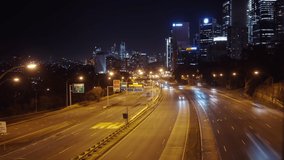 Timelapse video of highway traffic in Sydney at night