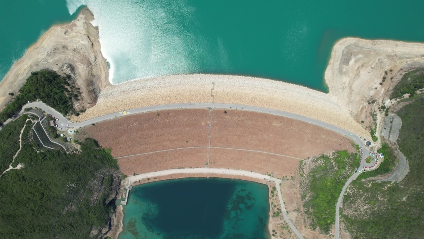 High Island Reservoir East Dam in Sai Kung Hong Kong Global Geopark ,is a rare volcanic hexagonal rock columns, beautiful scenery, hiking trails, beaches and islands, geological formations, sea bay