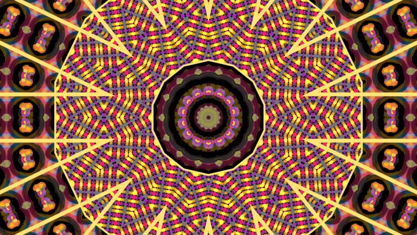 Red Kaleidoscope pattern mandala circle lower line neon mirror redering geometry background effect abstract texture multi color spiral, circle