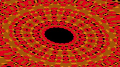 A background, an illusion of a tunnel formed by a grid, colored in green; orange; brown; pink and red. This animated decorative design is a reusable video.
