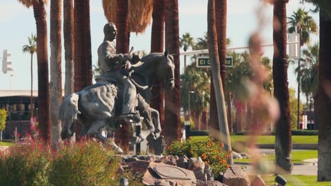 palm spring , california , United States - 04 08 2022: commemorative sculpture statue of the iconic major 