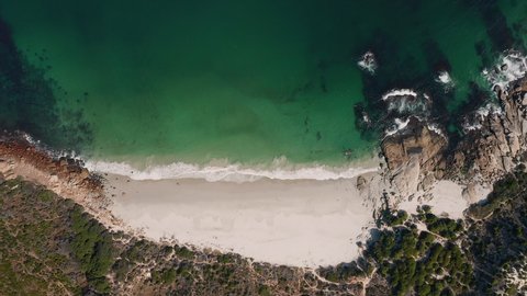Quiet Sandy Beach In Llandudno, Nudist beach, Cape Town - aerial shot