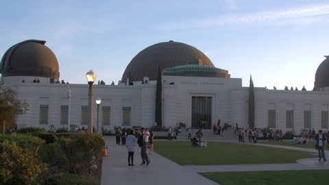Los Angeles, USA - April 2022. Tourists Visit The Famous Griffith Observatory.